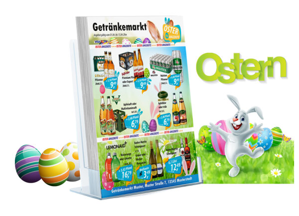 Karl Getränke-Flyer-OSTERN ( A4 Hochformat / 4 Seiten)