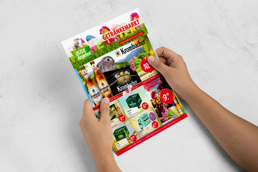 Thomas Getränke Flyer Ostern A4 Hochformat 4 Seiten