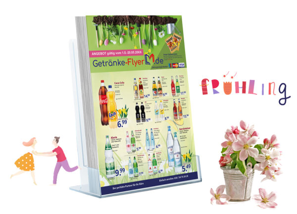 Oskar Getränke Flyer Frühling ( A5 Hochformat / 2 Seiten )