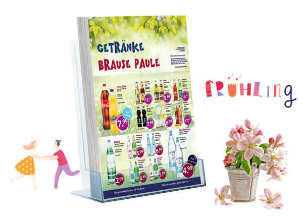 Michael Getränke -Flyer Frühling (A5 Hochformat / 2 Seiten)