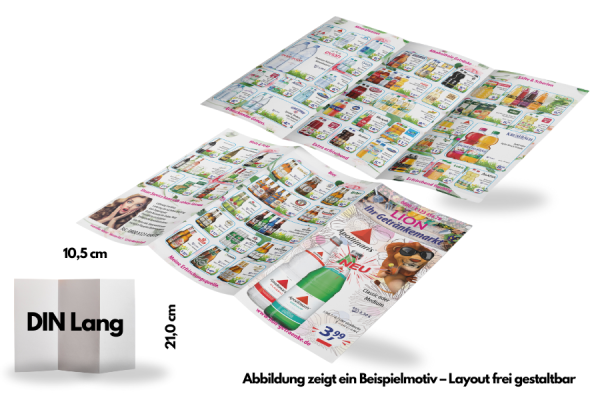 DIN Lang Falzflyer / 6 Seiten (10,5 x 21,0 cm)
