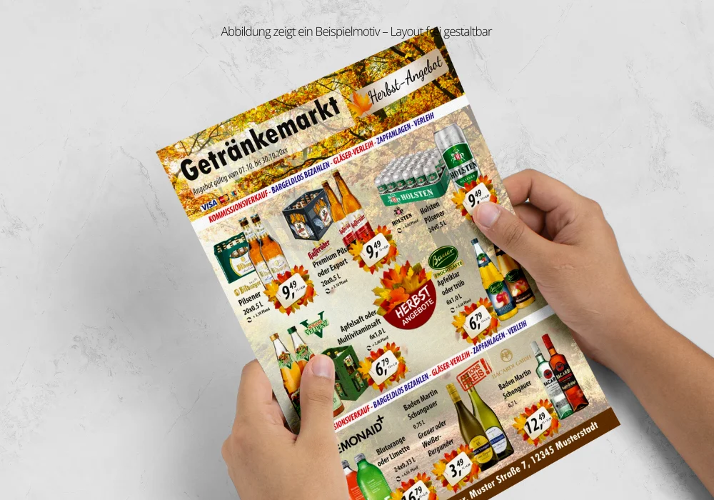 Karl Getränke-Flyer HERBST A4 Hochformat 4 Seiten