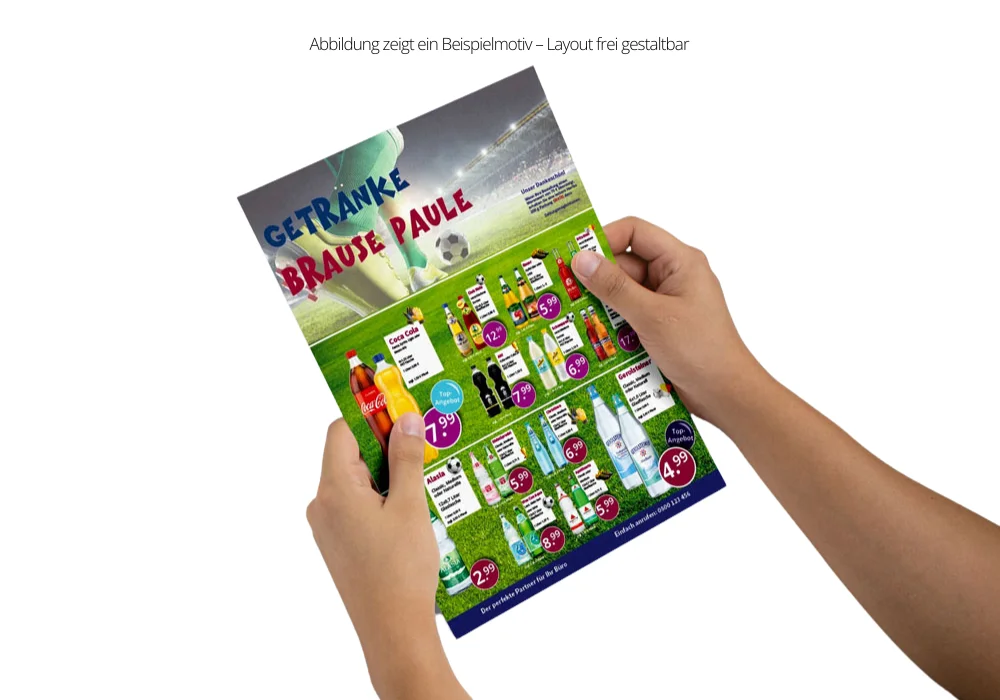 Fußball Getränke Flyer A5 Hochformat 2 Seiten