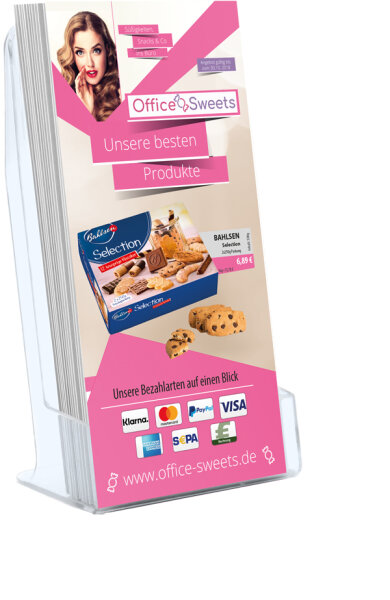 Süsswaren-Flyer  (DIN Lang Falzflyer / 6 Seiten)