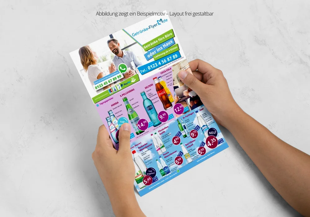 Sky Getränke Flyer Standard A4 Hochformat 4 Seiten