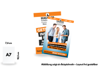 Flyer, DIN A7, beidseitig bedruckt
 (7,4 x 10,5 cm)