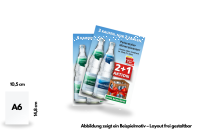 Flyer, DIN A6, beidseitig bedruckt
 (7,4 x 10,5 cm)