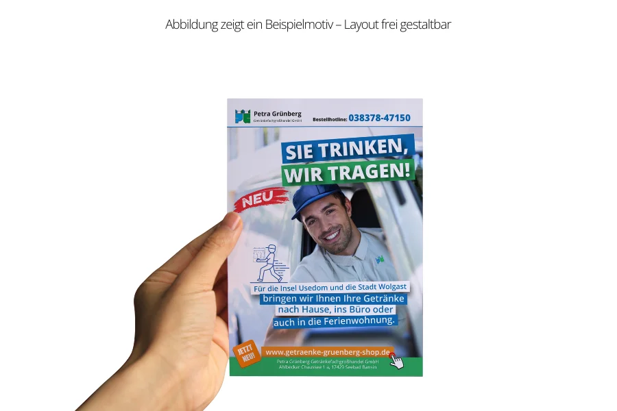 Flyer DIN A5 einseitig bedruckt 14,8 × 21,0 cm
