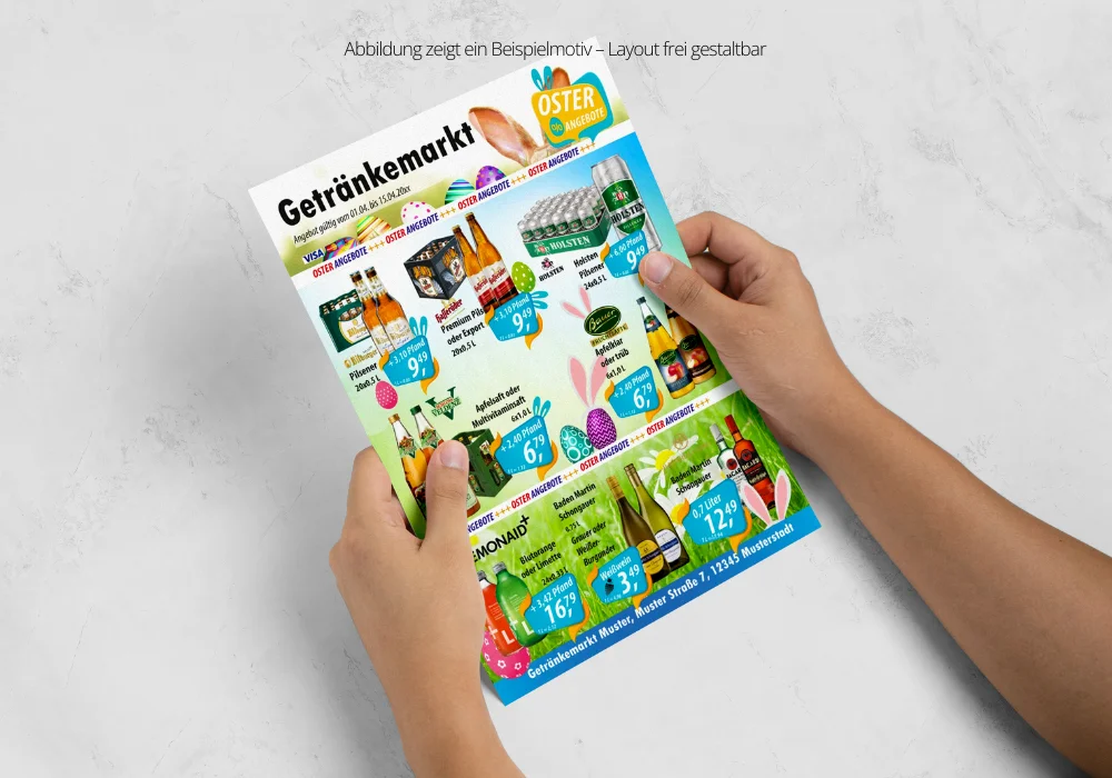 Leon Standard Getränke-Flyer A4 Hochformat 4 Seiten