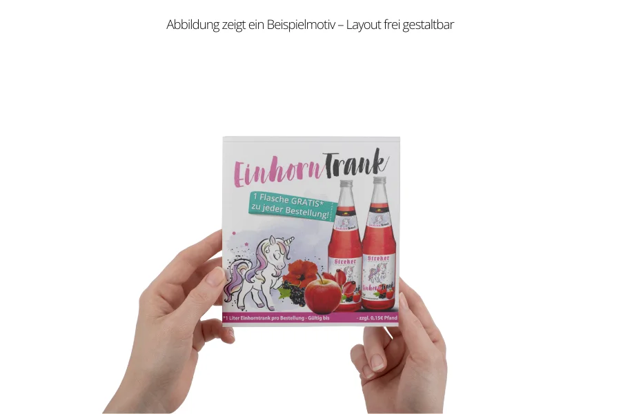 Flyer A5 Quadrat beidseitig bedruckt 14,8 x 14,8 cm