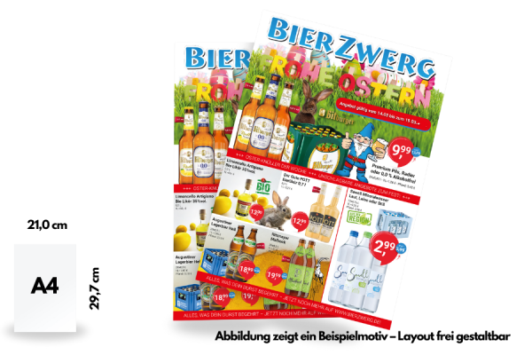 Flyer, DIN A4, einseitig bedruckt
 (21,0  x 29,7 cm)